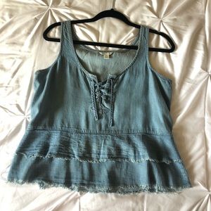Blue jean peplum top